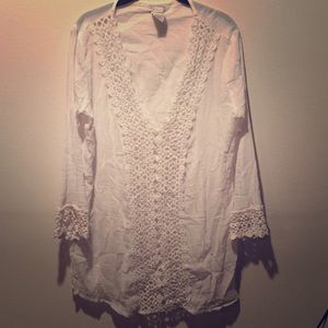 Sheer white cover up